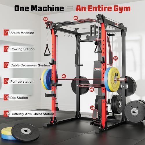 Armac Smit Machine Multi-Functional Power Cage for Home Gym Lovers
| 2000LBS Armac Smit Squat Rack with Pull-Down Syste